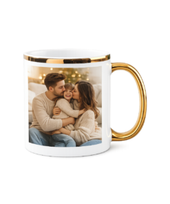 Luxury Gold Handle Photo Mug – Personalized Ceramic Mug