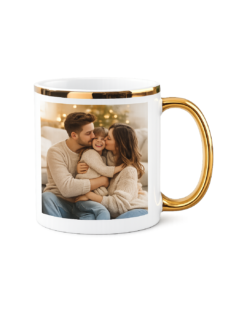 Luxury Gold Handle Photo Mug – Personalized Ceramic Mug