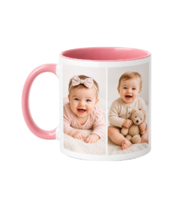 Custom Photo Mug – Pink Handle & Interior