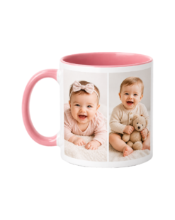 Custom Photo Mug – Pink Handle & Interior